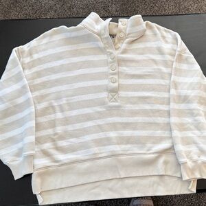 American Eagle Outfitters Big Hug Striped Henley Pullover